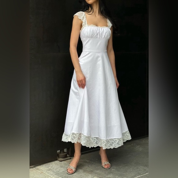 White bridgerton st. Linen dress. Well made high quality - Picture 6 of 8